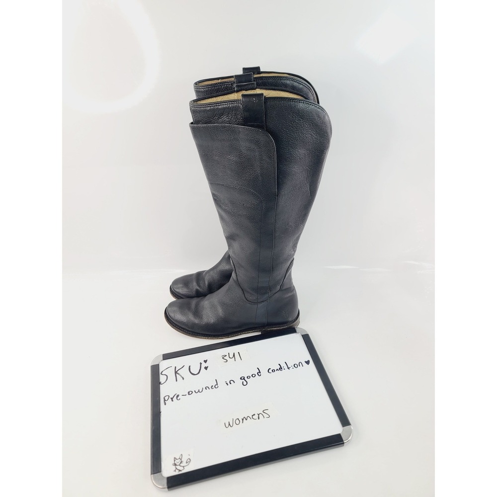 Frye Genuine Leather Leather Sole Riding Boots / Tall Boots, Womens Size 6 Black - Picture 8 of 8